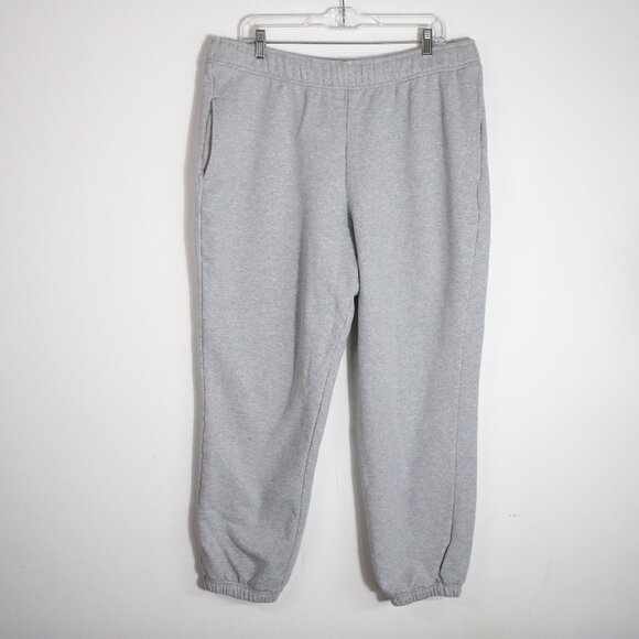 Athleta Forever Fleece High Rise Jogger Sweatpants Women XL Heather Gray Pull On - Picture 1 of 6
